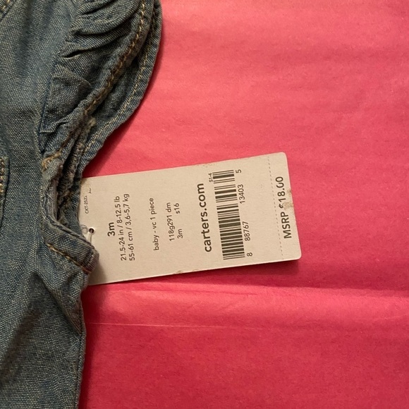 NWT Carter's Jean jumper with bow and flutter sleeves - Picture 8 of 9